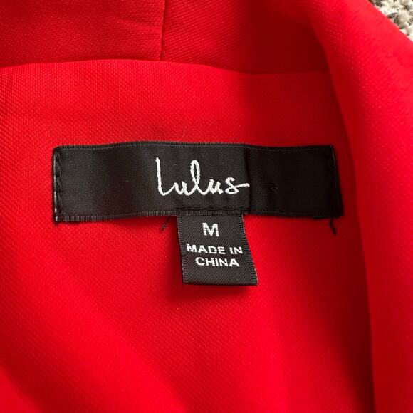 Lulu's Miss Punctuality red open-front blazer jacket size M - Picture 6 of 11